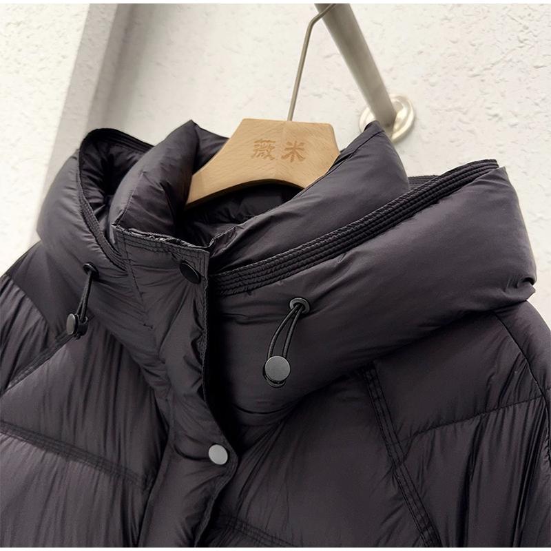 Kapuzen-Daunenjacke Damen Winter 2025 Neue Mode Grau Brotjacke Lässige Kurze Steppjacke
