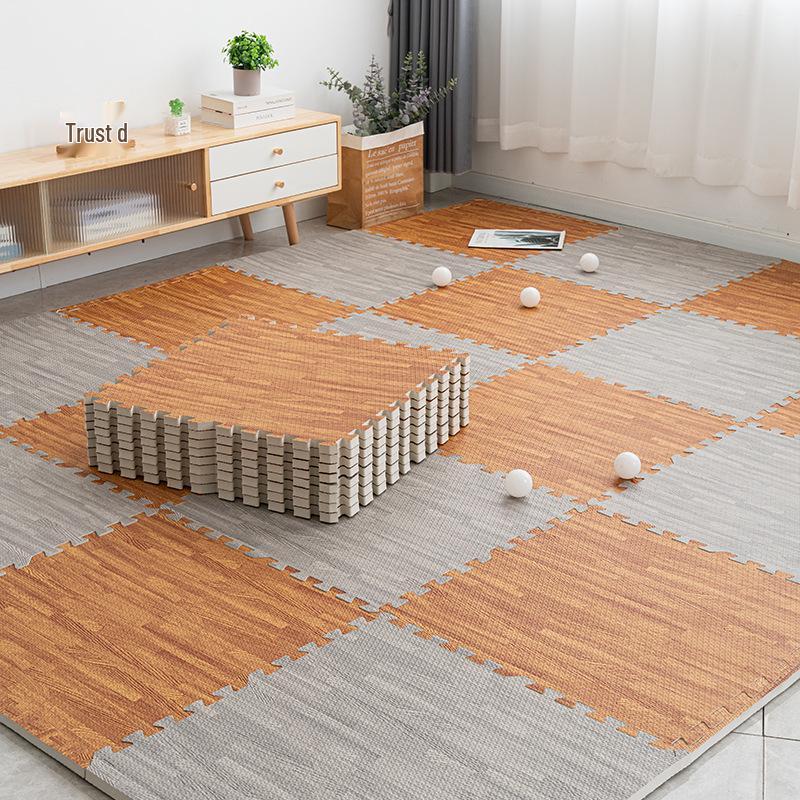 Wood Grain Foam Interlocking Crawling Mat for Children - Thickened Tatami Carpet for Home Use