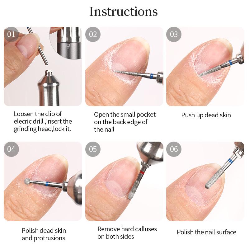 1Pcs Nail Drill Bits Milling Cutters for Gel Nail Polish Manicure Rotary Grinding Head Bits Cuticle Nail Files Tool
