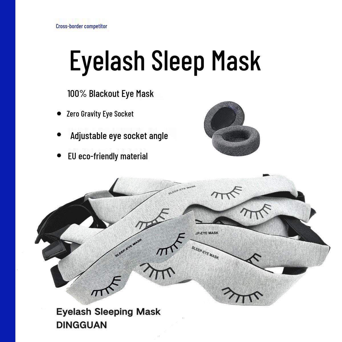 Comfortable Adjustable 100% Light Blocking Eyelash Eye Mask for Perfect Sleep One Size
