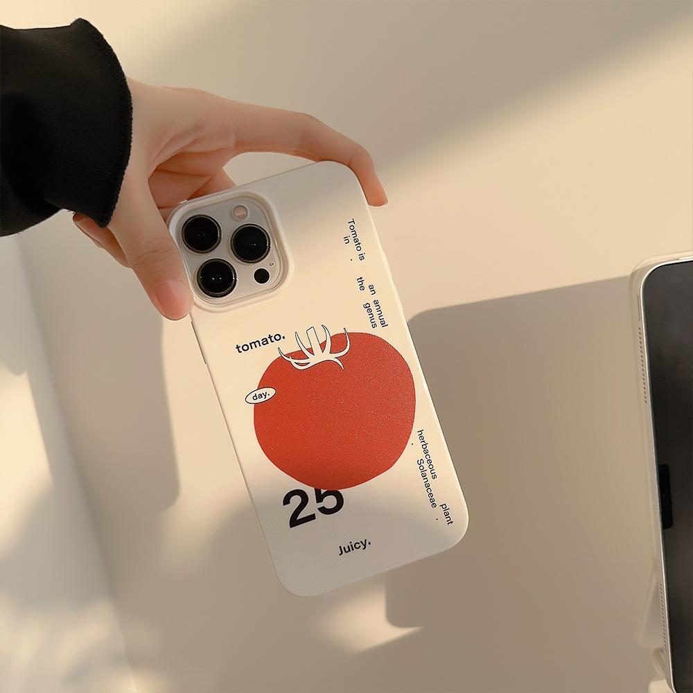 Ins Niche Art for IPhone16 Phone Case 17 High-end Feel 12 Glossy X/8 for 15promax Tomato 11