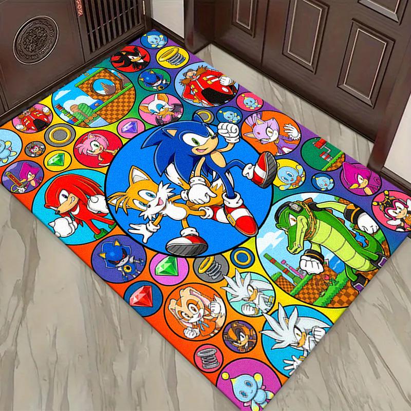 Blue Hedgehog Carpet Rug for Living Room Bedroom Home Sofa Decoration,Kids Play Non-slip Floor Mat