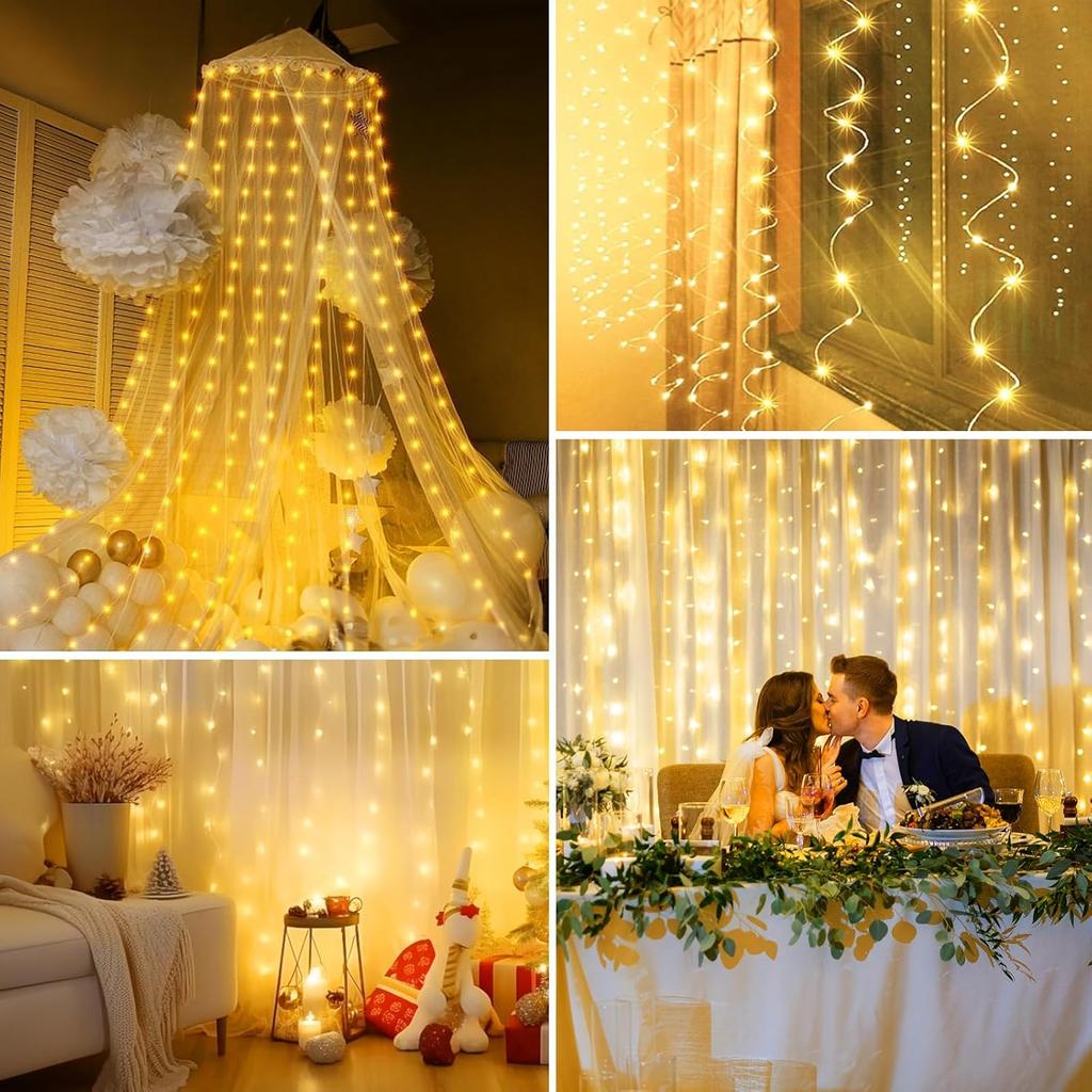 3/2/1m Curtain LED String Lights Garland USB Festoon Remote Control Fairy Garland Lights Christmas Decoration for Bedroom Home