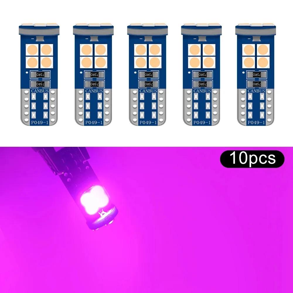 5pcs/10pcs /15pcs T10 W5W LED HD Bulbs 168 194 12V Car Interior Dome Reading Trunk License Plate Lamp Door Light White Blue Pink