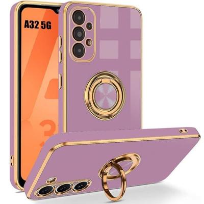 Hülle - BOOLING - für Samsung Galaxy A32 5G - Lila - Stoßfestes TPU - 360° Ringhalter