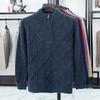 2025 Men's Fashionable Half-High Collar Zipper Jacquard Knit Sweater