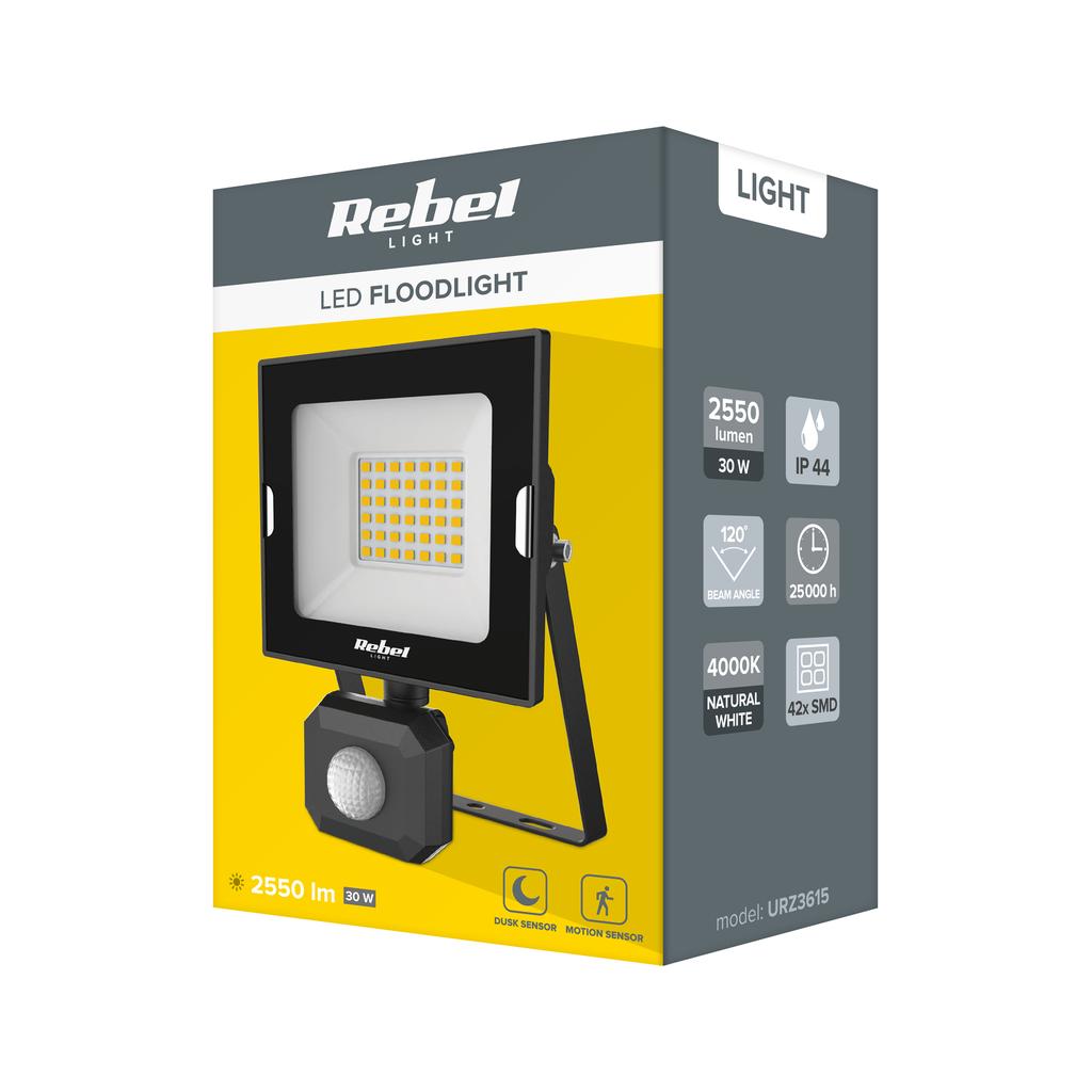 Halogen LED spotlight floodlight lamp 30W twilight motion sensor IP44