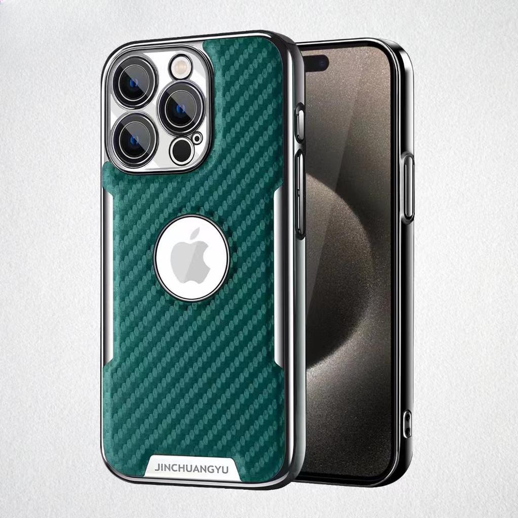 Włókno węglowe nadaje się do etui na telefon komórkowy iPhone 15Pro, folii na obiektyw 14/13, w pełni zakrywającego etui ochronnego