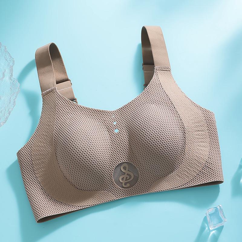 

Бюстгальтер большого размера для женщин Ультратонкий бюстгальтер Мягкая поддержка Бесшовный бюстгальтер Спортивный бюстгальтер с ушками кролика 6XL коричневый