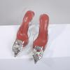 Elegant Rhinestone Satin Stiletto Heels Pointed Toe Women Sandals Summer Shoes