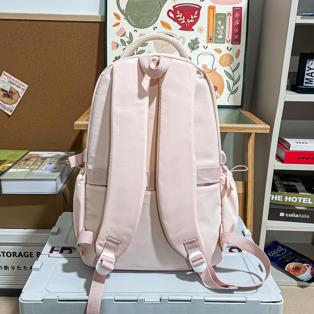 Schoolbag Large capacity class Commuter travel School bag Niche Korean female high school students Versatile simple casual lightweight backpack