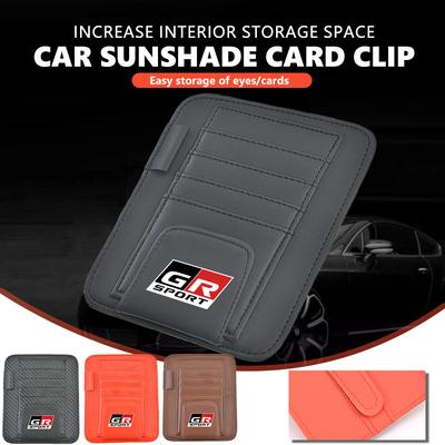 For Car Sunshade Card Package Holder Sunglasses Ticket Card Clip GR Yaris Corolla Prius Aqua Vios Mirai Hilux Auris CHR