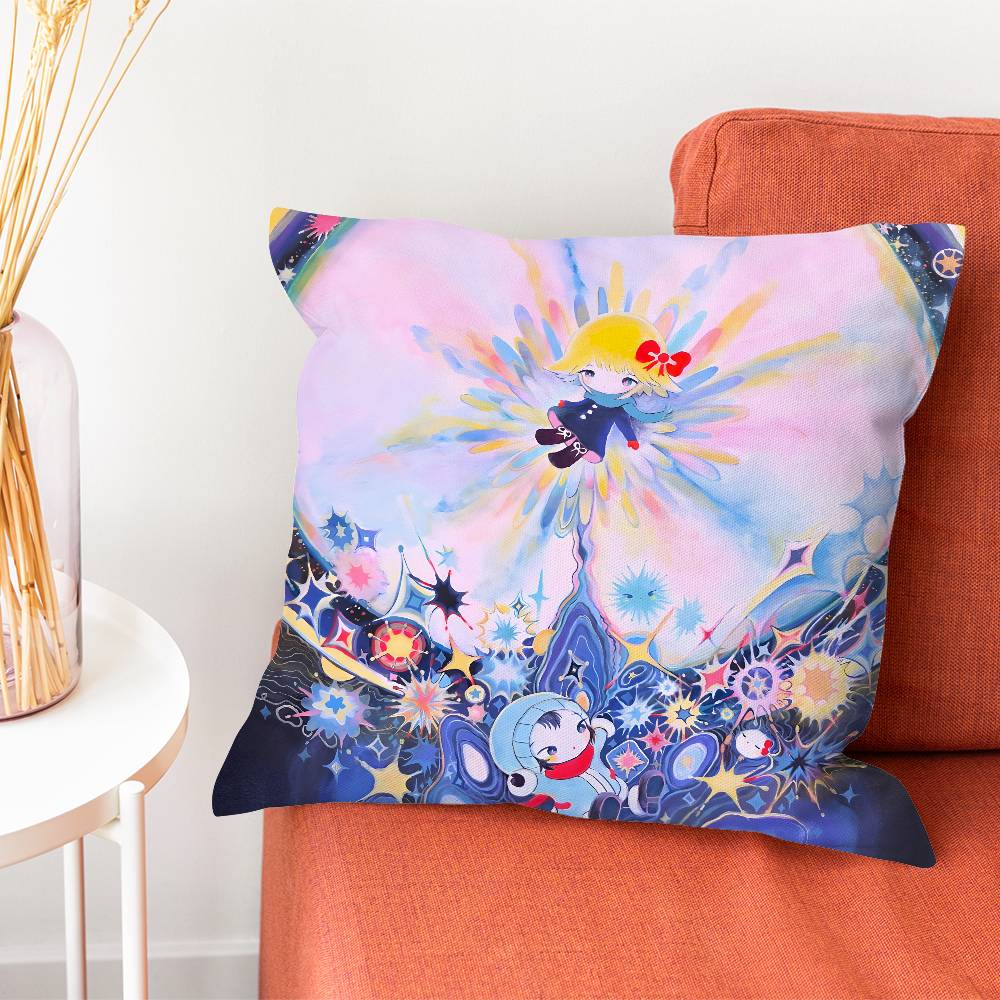 Kkikuo Art Anime Cartoon Pillowcase Pillows for Sofa Cover Decoration Home Decor Items Luxury Pillow Covers Cushion Cushions