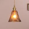 Retro Brass & Glass Bedside Lamp - Single Head Chandelier for Bedroom, Restaurant, Bar, or Store Entry.