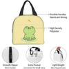 Kawaii Frosch und Libelle Isolierte Lunchbox Bento Box Wiederverwendbare Wasserdichte Lunchtasche mit Tasche für Reise Büro Picknick