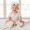 2Set Lace Bow Baby Headband Socks Set Soft Elastic Hair Band Anti Slip Socks  0-12 Months