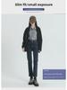 Women's Blue-Gray Slim Cigarette Jeans - High Waist, Nine-Point Length, Spring & Autumn 2023 Collection, Small Sizes