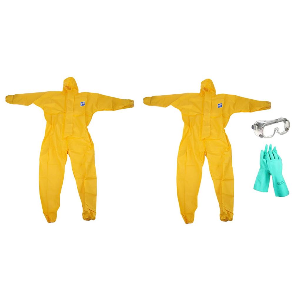 Chemical Protection Coveralls for Men Waterproof Elastic Ankles Comfortable suits L