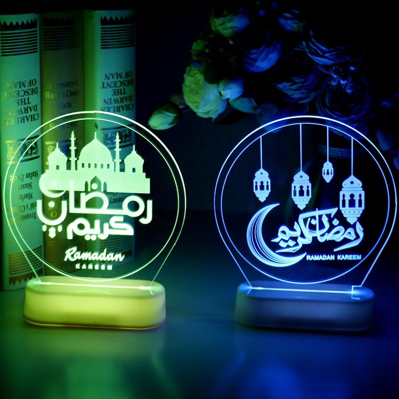 7-Farben-Fernbedienung Mond LED Nachtlicht Ramadan Dekorationen für Zuhause Islamische Muslimische Party Eid Dekoration Kareem Ramadan