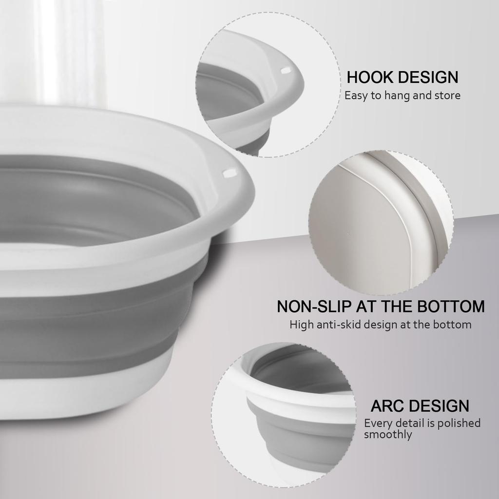 Collapsible Tub Basin Laundry Collapsible Laundry Baskets Foldable Plastic Washtub Space Saving Storage Container for Dishing