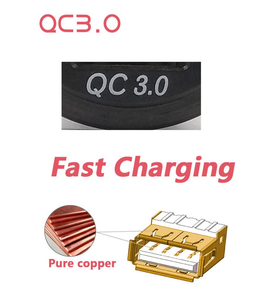USB 3.0 Quick Car Charge Charger Socket LED Voltmeter Switch For Car Marine ATV