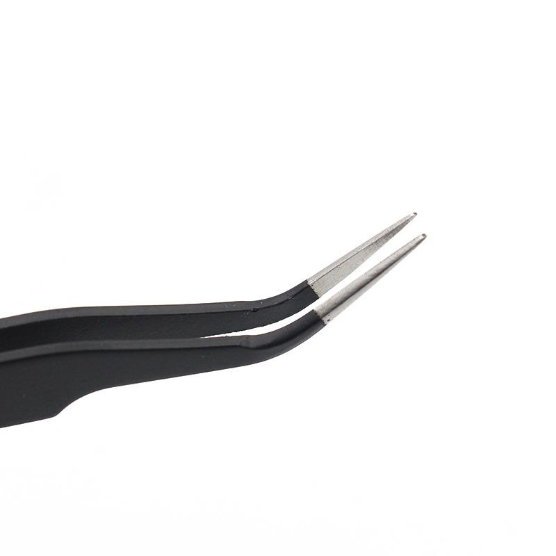 Pointed Elbow Stainless Steel Antistatic Tweezers for Reparing