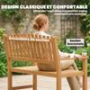 Garden Bench, Patio Bench, 2-Seater, 320 kg, Armrests, 112 x 64 x 92 cm, Natural Acacia Wood