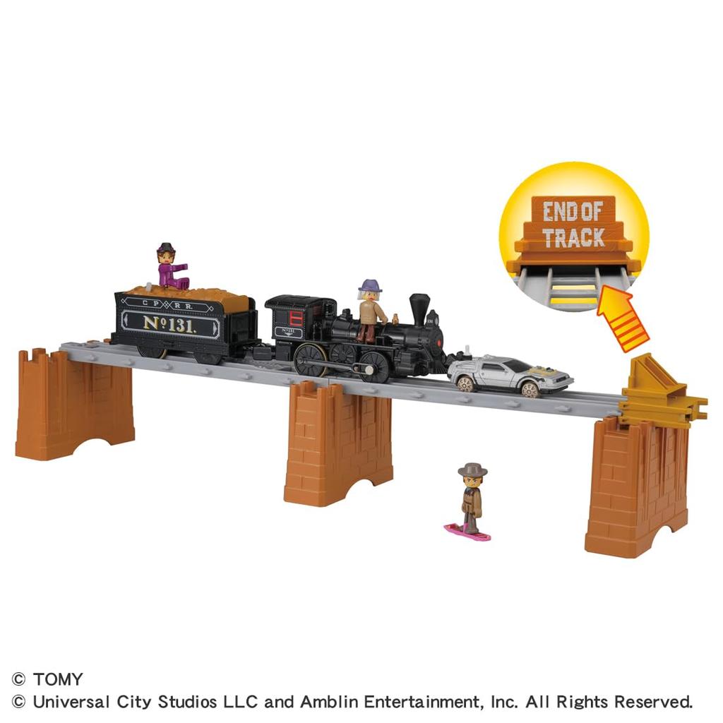Takara Tomy Plarail Back to the Future Part 3 Steam Locomotive 131 Time Machine Train Toy for Ages 3 and Up No. &