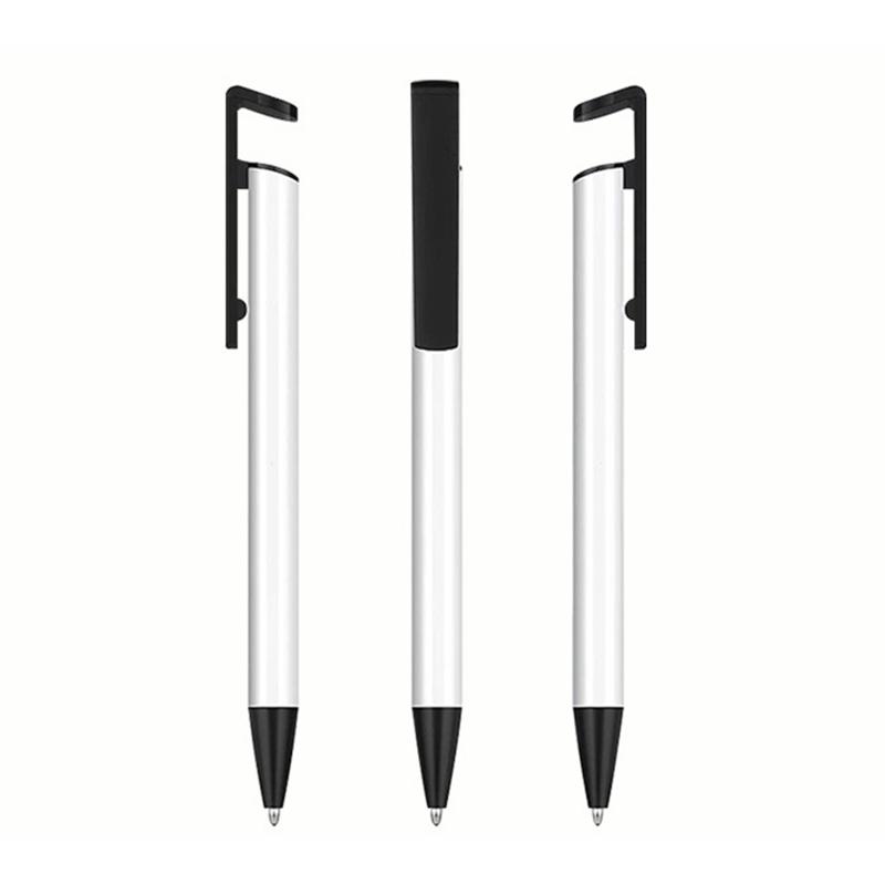 1/5 Sets Diy Sublimation Ballpoint Pen Blank Aluminum Tube Body Ball Pens Cellphone Stander Holder With Shrink Films