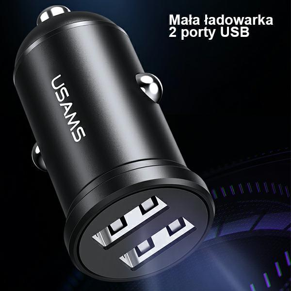 Usams Ład. Sam. 2Xusb 2,4A Miniczarny/Black Cc114Tc01 (Us-Cc114)