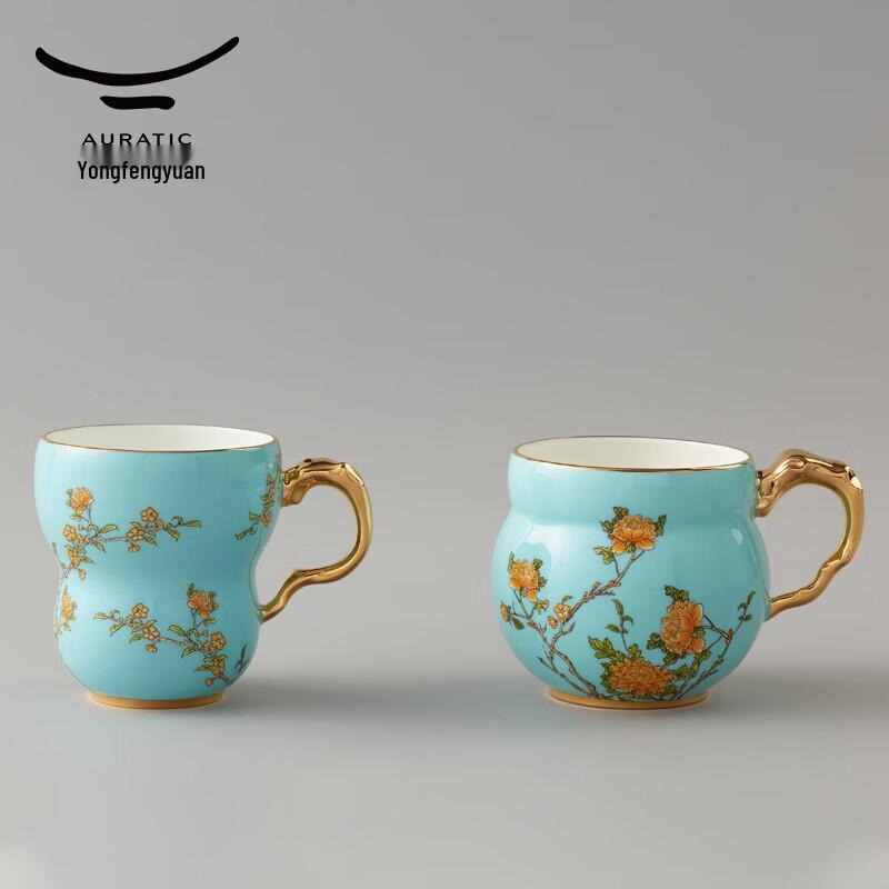 Yongfengyuan Madam Porcelain Qinse Couple Ceramic Mugs