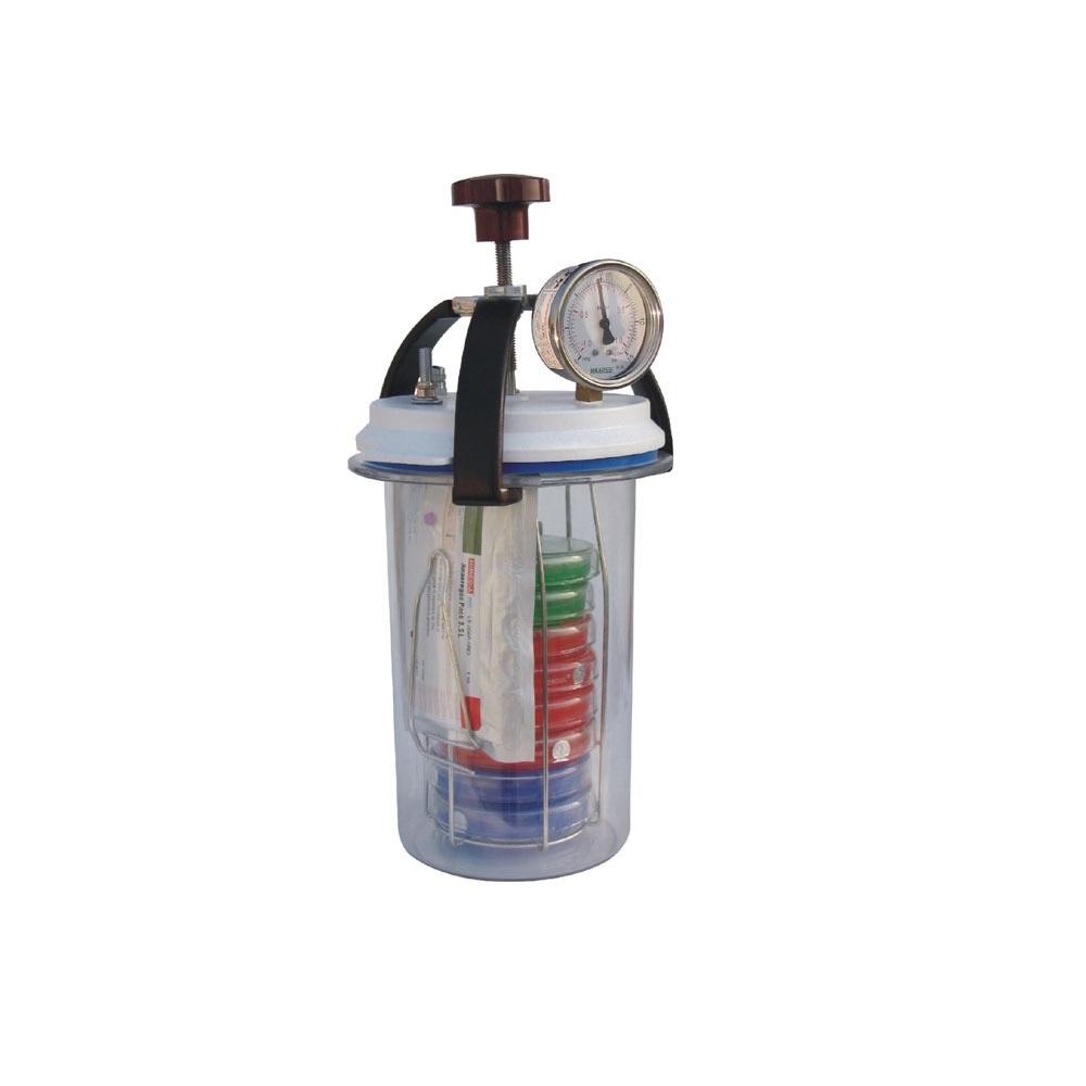 Anaerobic Culture Jar 3.5 Liter (With Vacuum cum Pressure Gauge) белый