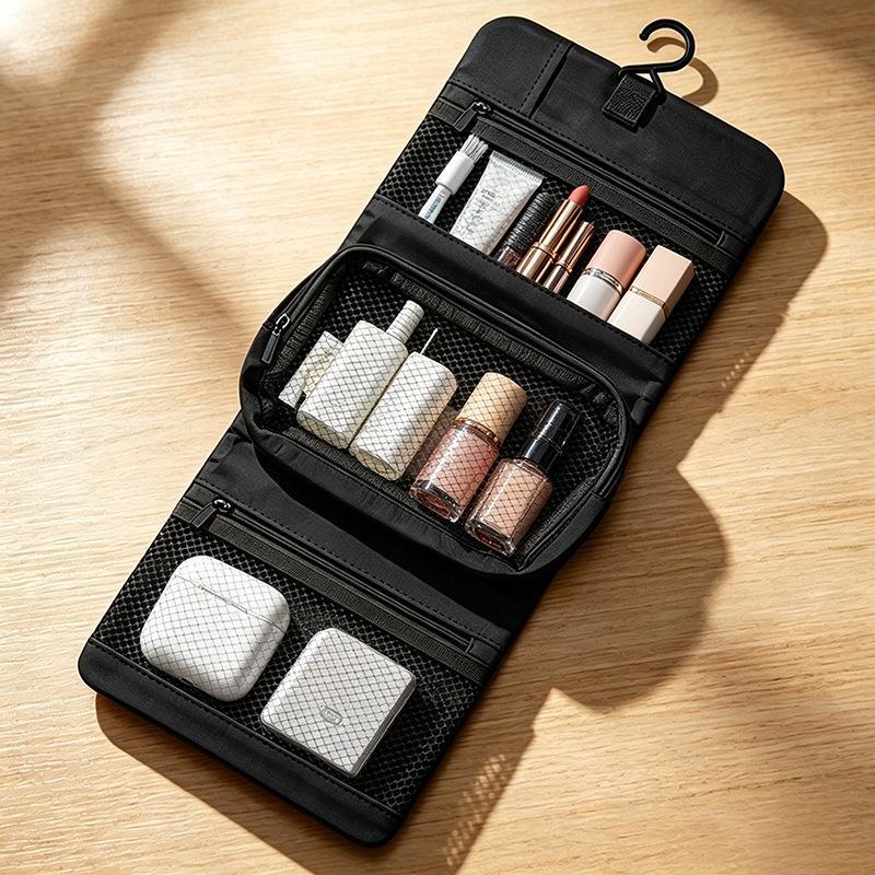 Foldable Detachable Toiletry Bag Large Capacity Hanging Hook Water Resistant Storage Bag for Men Women Travel