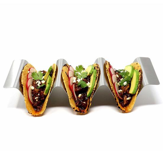 Stainless Steel Taco Holder Rack Stand Wave Shape Tray Kitchen Cooking Tool Sale Goods