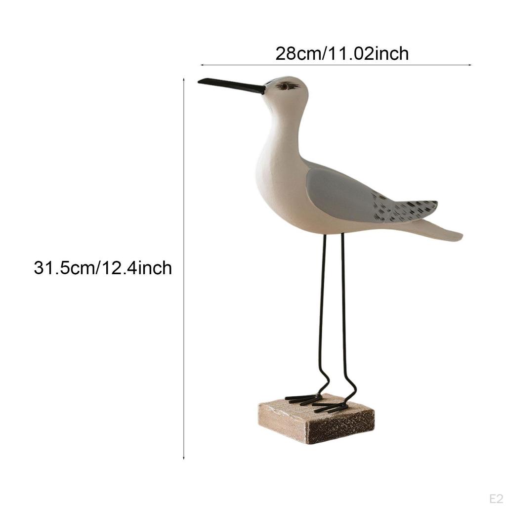 Sea Bird Figurine Table Centerpiece Coastal Decor Wood Seagull Sculpture Seabird Statue for Bedroom