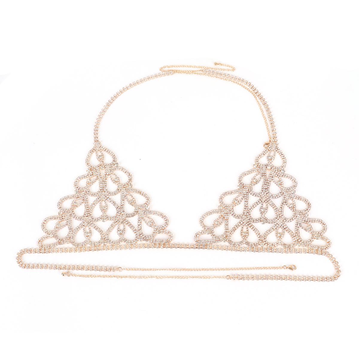 

Европейская и американская геометрическая цепочка для тела в виде сердца со стразами - Сексуальное клубное украшение для женщин