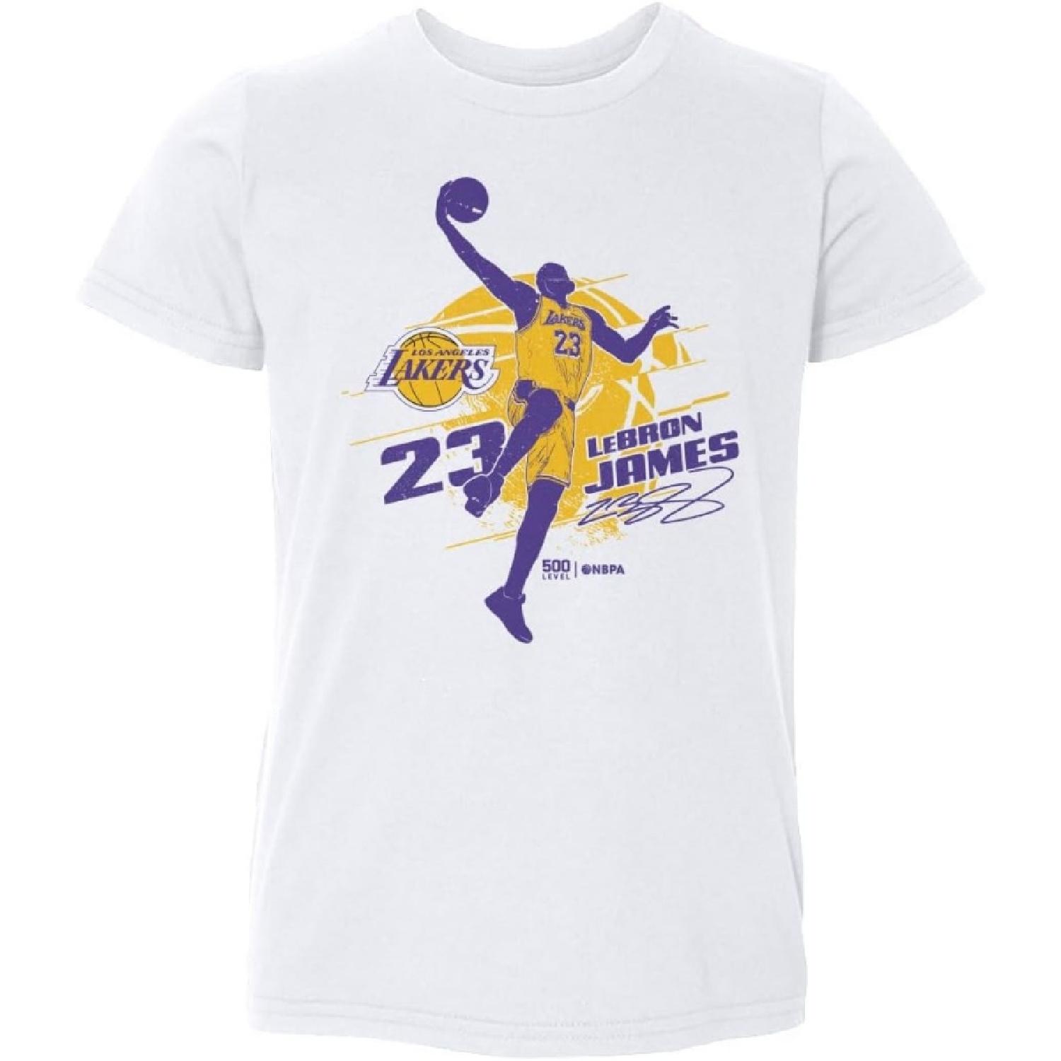 Детская футболка Lebron James Los Angeles Lakers 500 LEVEL - Силуэт Lebron James Los Angeles Lakers S