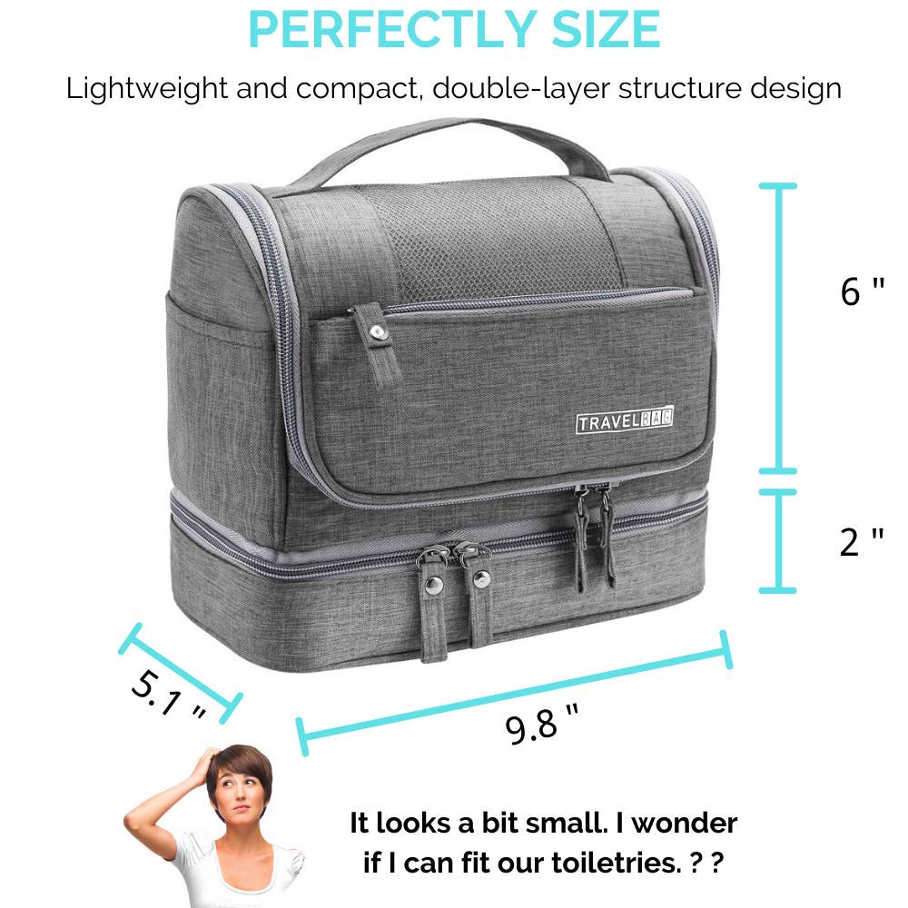 Handing Toiletry Bag, Well Divided Toiletry Bag for Travel, Waterproof Travel Dopp Kit
