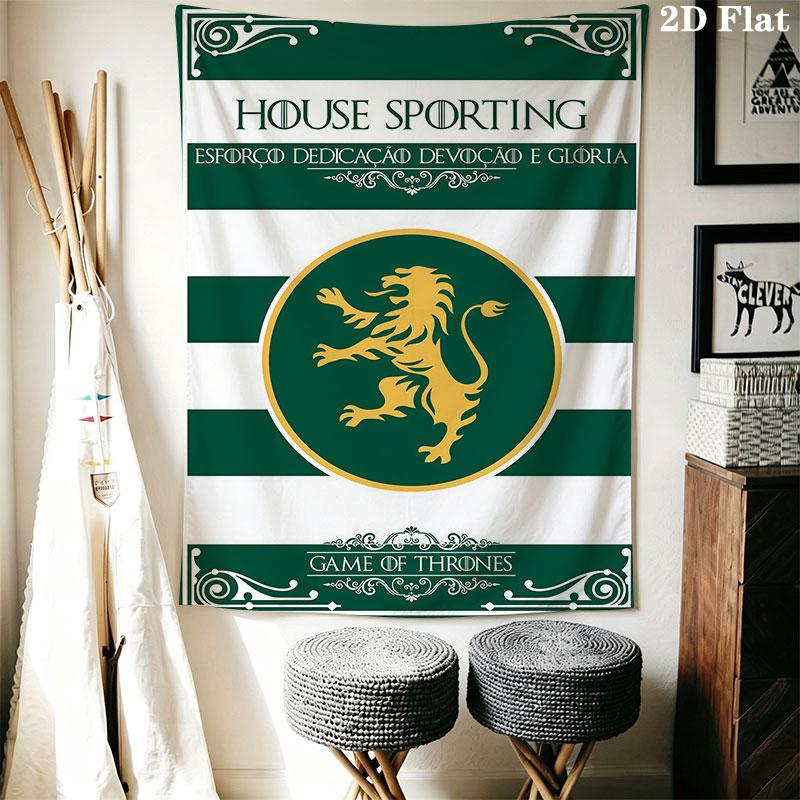 Sporting CP logo Wall Hanging Printed Fabric Blanket Decorative Tapestries for Bedroom Living Room Home Decor