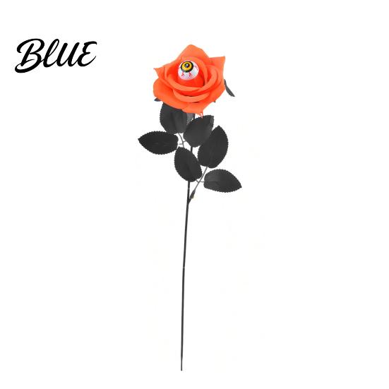 Long-lasting Artificial Roses Halloween Flowers with Eyeball Fake Bouquet Roses Realistic Plants Stems for Vase Arrangements Table Decorations Silk