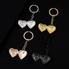 Porte-clés Cœur Rose en Acier Inoxydable Boîte Photo Finition Miroir