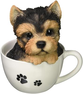 Toyosekiso Dog Ornament (Yorkshire Terrier) 14088 Brown, Approx. 13 X 12.5 X 15 Cm