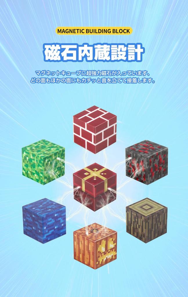 Vexolite Magnetic 3D Educational Elementary School Birthday Kindergarten Entrance Graduation Christmas Secret Blocks, Minecraft-Style Puzzle, Toy,