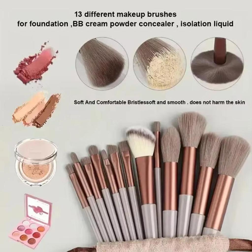Green/Pink 13PCS Makeup Brush Set Soft Nylon Soft Fur Delicate Brushes Essential For Daily Makeup Tools Valentine'S Day Gift