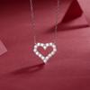 Korean Fashion Heart Shaped Moissanite Pendant Necklace for Women S925 Silver Diamond Clavicle Chain Birthday Party Jewelry Gift