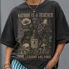 Nature Is A Teacher Shirt, Poisonous Plants Tee, Dark Botanical Skull Mushroom Shirt, Gothic Nature Lover Gift