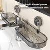 Bathroom Storage Rack with Suction Cup Strong Load-bearing Self-draining Shampoo Sponge Holder Multi-Function Organizer