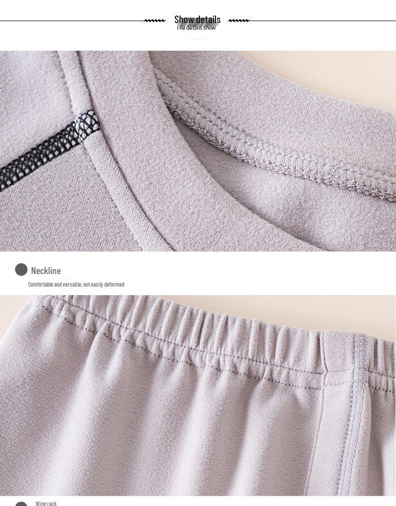 Boys' German Velvet Thermal Underwear Set with Fleece Lining for Teens & Big Kids - Autumn/Winter