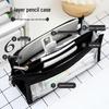 Six-Layer High Capacity Transparent Pencil Case for School Girls - Stylish and Simple Compartment Stationery Bag