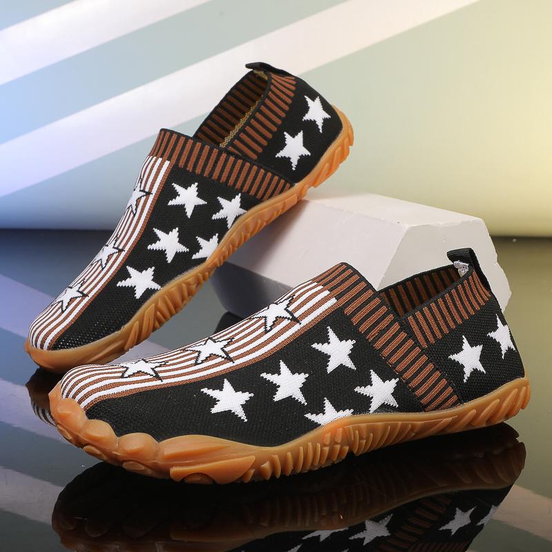 

Knitted Loafers Comfortable Barefoot Water Shoes Non Slip Outdoor Running Sneakers Breathable for Sports Athletic Walking 47 36 чёрный
